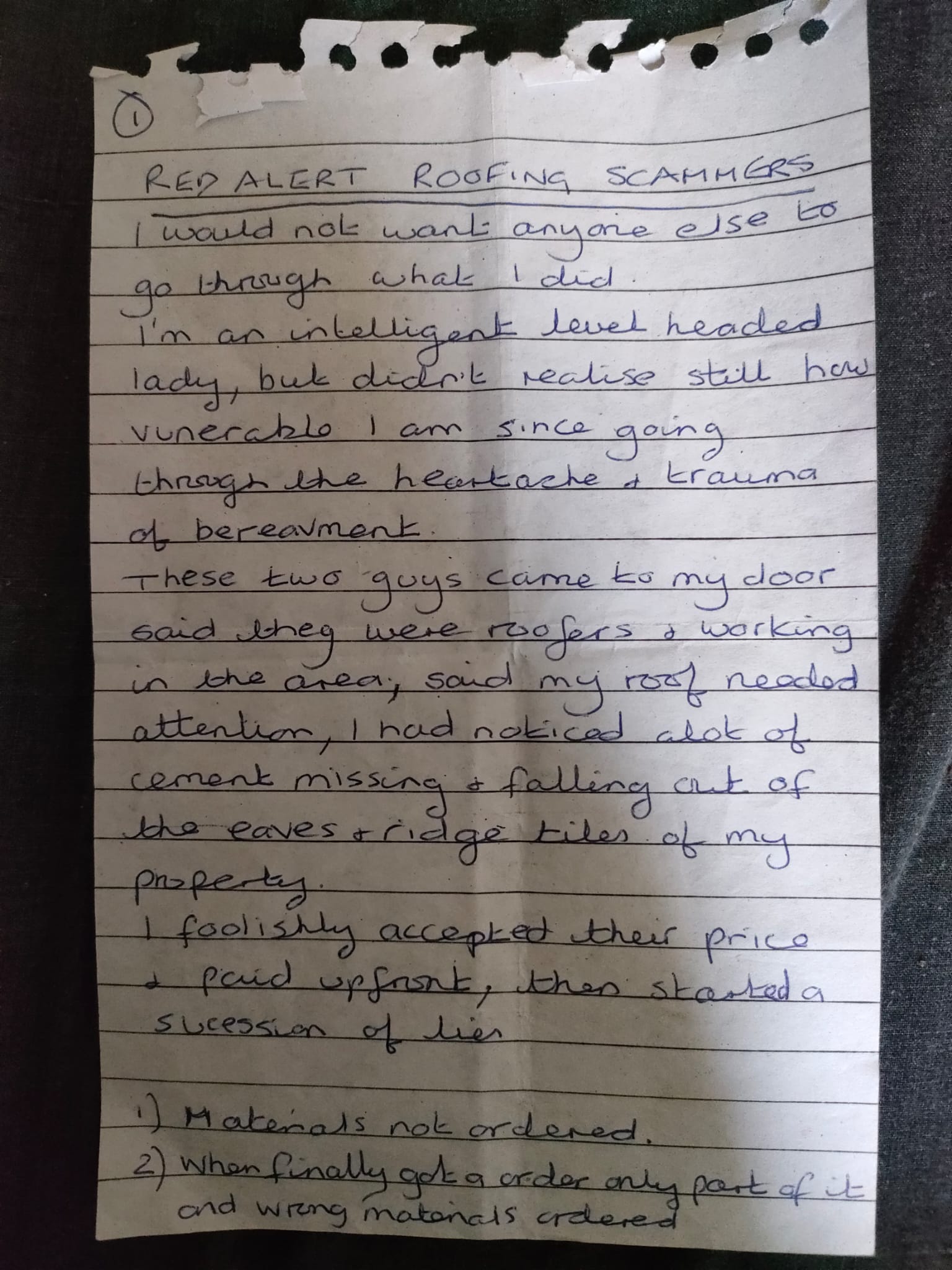 Scam Letter Front Page